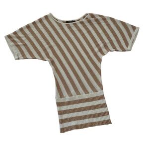 Arden B. Tan and white striped Y2K tunic top